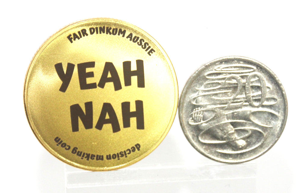 YEAH NAH - 40mm brass alloy decision coin